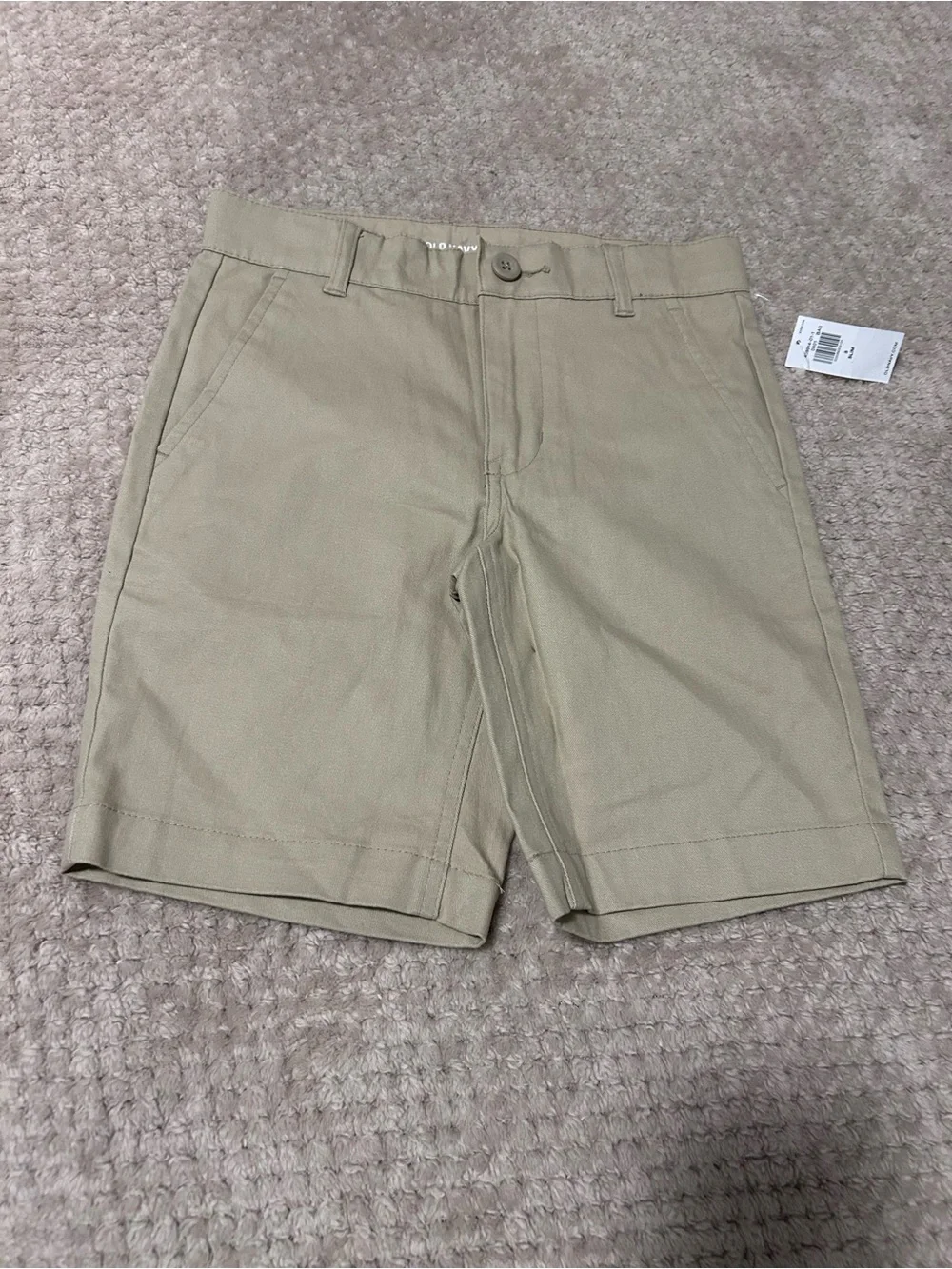 Old Navy Boys Khaki and Navy Stretch Pull-On Shorts